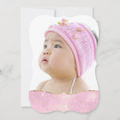 1. Geburtstag Party Aschenputtel Pink Wagenkuchen Einladung (Rückseite)