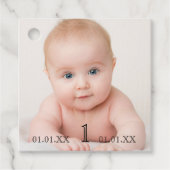 1. Geburtstag Party Baby Foto Vielen Dank Geschenkanhänger (Vorderseite)