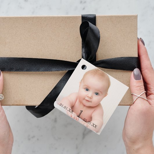 1. Geburtstag Party Baby Foto Vielen Dank Geschenkanhänger