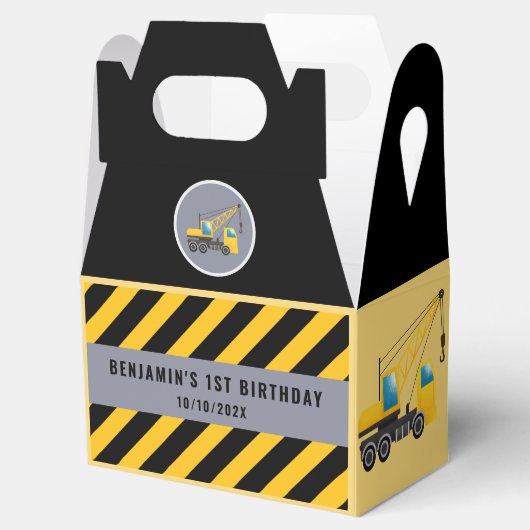 1. Geburtstag Party Bauwagen Vielen Dank Geschenkschachtel (Geöffnet)