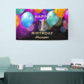1. Geburtstag Party Black and Gold Balloons Banner (Messeveranstaltung)
