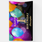 1. Geburtstag Party Black and Gold Balloons Banner (Vertikal)