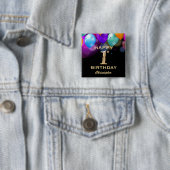 1. Geburtstag Party Black and Gold Balloons Button (Beispiel)