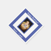 1. Geburtstag Party blauer Junge Foto Serviette (Ecke)