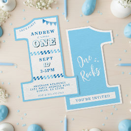 1. Geburtstag Party Boys Blue One Einladung