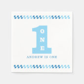 1. Geburtstag Party Boys Blue One Serviette (Vorderseite)