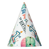 1. Geburtstag Party Dinosaur Junge Kinder Partyhütchen (Rückseite)