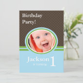 1. Geburtstag-Party Einladung (Stehend Vorderseite)