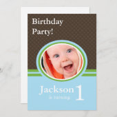 1. Geburtstag-Party Einladung (Vorne/Hinten)