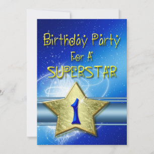 1. Geburtstag Party Einladung für einen Superstar.