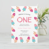 1. Geburtstag Party | Einladung von Eis (Stehend Vorderseite)