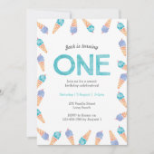 1. Geburtstag Party | Einladung von Eiscreme (Vorderseite)