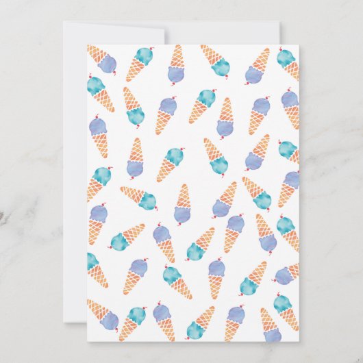 1. Geburtstag Party | Einladung von Eiscreme (Rückseite)