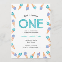 1. Geburtstag Party | Einladung von Eiscreme