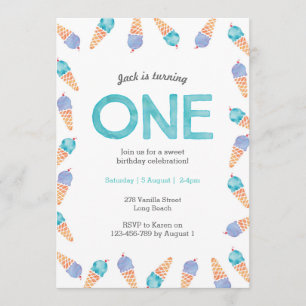 1. Geburtstag Party   Einladung von Eiscreme