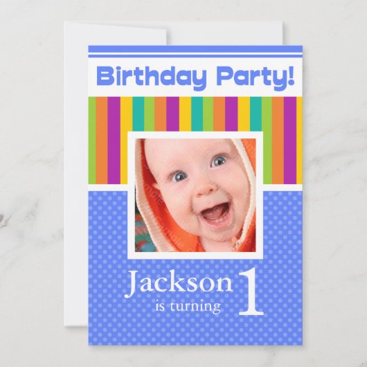 1. Geburtstag Party Einladungen Spaß Neon Boy (Vorderseite)