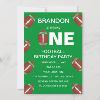 1. Geburtstag Party Fußball Grüne Boys Sport Einladung