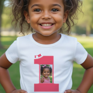 1. Geburtstag Party Girls Rosa Ein Foto Baby T-shirt
