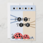1. Geburtstag Party Ladybugs blau braun feiern Einladung (Rückseite)