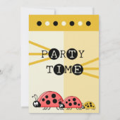 1. Geburtstag Party Ladybugs Goldcreme feiern Einladung (Rückseite)