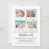 1. Geburtstag Party Meilenstein Foto Einladung (Rückseite)