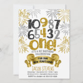 1. Geburtstag Party Neujahr Countdown Einladung (Vorderseite)