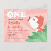 1. Geburtstag Party Niedlich Chick Bird Girl Postk Einladungspostkarte (Vorderseite)