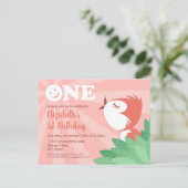 1. Geburtstag Party Niedlich Chick Bird Girl Postk Einladungspostkarte (Stehend Vorderseite)