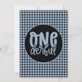 1. Geburtstag Party Niedlich Onederful Pastel Blue Einladung (Rückseite)