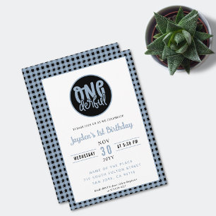 1. Geburtstag Party Niedlich Onederful Pastel Blue Einladung