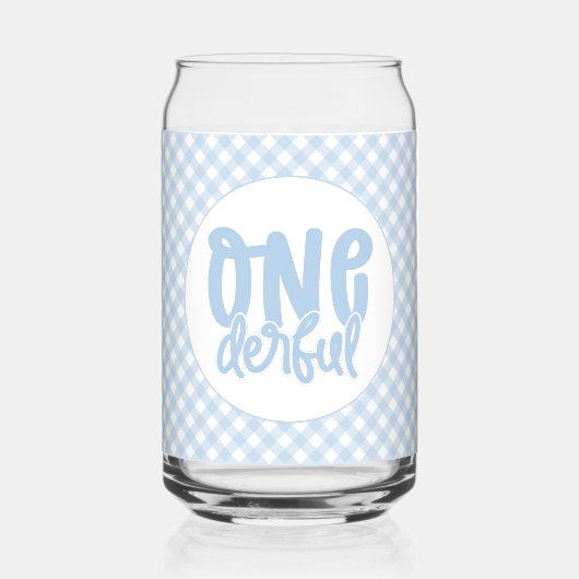 1. Geburtstag Party Niedlich Pastel Blue Onederful Dosenglas (Vorderseite)
