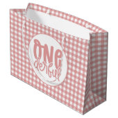 1. Geburtstag Party Niedliche Pastel Pink Onederfu Große Geschenktüte (Rückseite Schrägansicht)