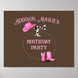 1. Geburtstag Party Rodeo Cowgirl Poster