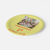 1. Geburtstag Party Teddy Bears Party Pappteller (Schrägansicht)