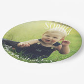 1. Geburtstag personalisiert Pappteller (Schrägansicht)