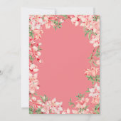 1. Geburtstag Pink Boho Botanische Blume Einladung (Rückseite)