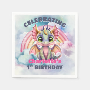 1. Geburtstag Pink Dragon Party Serviette