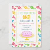 1. Geburtstag Pink Kuchen Party Einladung (Vorderseite)