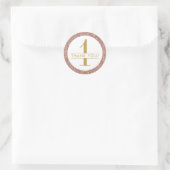 1. Geburtstag Pink Rose Gold Glitzer Vielen Dank Runder Aufkleber (Tasche)