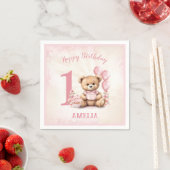 1. Geburtstag Pink Teddy Bären Papier Napkins Serviette (Beispiel)