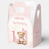 1. Geburtstag Pink Teddy Bear Number Fevor Box Geschenkschachtel (Geöffnet)