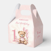 1. Geburtstag Pink Teddy Bear Number Fevor Box Geschenkschachtel (Vorderseite)