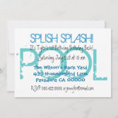 1. Geburtstag Pool Party Blau Weiße Vorlage (Rückseite)