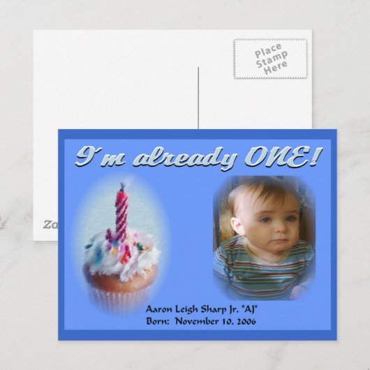 1. Geburtstag Postkarte (Vorne/Hinten)