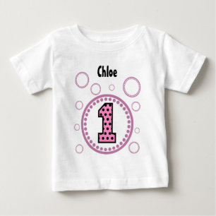 1. Geburtstag Punkte und Blasen 1 Jahr alt V39 Baby T-shirt
