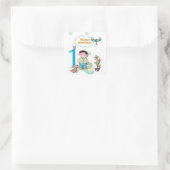 1. Geburtstag Quadratischer Aufkleber (Tasche)