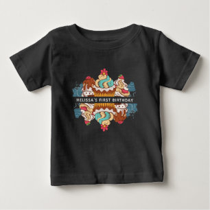 1. Geburtstag Retro Stil Cupcakes Sweet Dessert Baby T-shirt