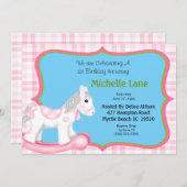 1. Geburtstag Rockpferd Geburtstag Einladung (Vorne/Hinten)