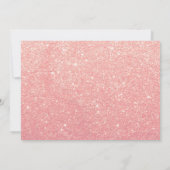 1. Geburtstag Rose Gold Pink Glitzer Foto Einladung (Rückseite)