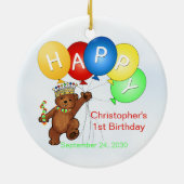1. Geburtstag Royal Bear Keramik Ornament (Hinten)